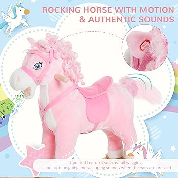  ぬいぐるみ Cushy Pony 馬 ウマ ピンク　入手困難 Amazon.co.jp: Qaba 子供用 ぬいぐるみ 揺れる馬 乗馬 リアルな